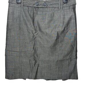 LOFT Pencil Skirt Gray Striped Work Mini Career Skirt Size 4